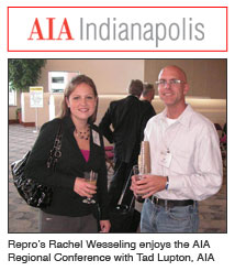 Repro’s Rachel Wesseling enjoys the AIA Regional Conference with Tad Lupton, AIA